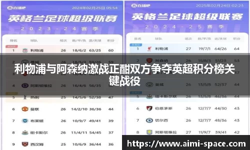 利物浦与阿森纳激战正酣双方争夺英超积分榜关键战役